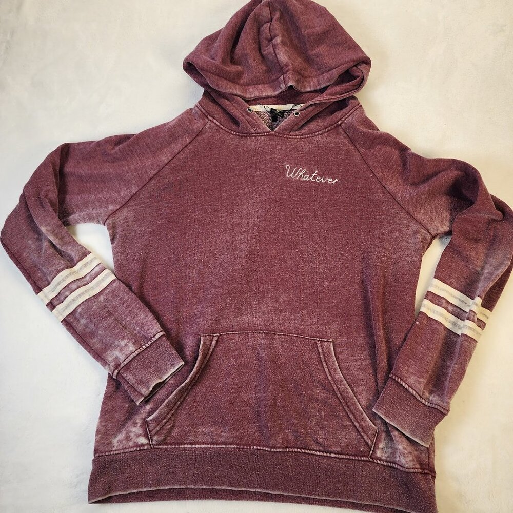 Empyre Hoodie Womens Large Burgundy Lightweight Whatever Embroidered